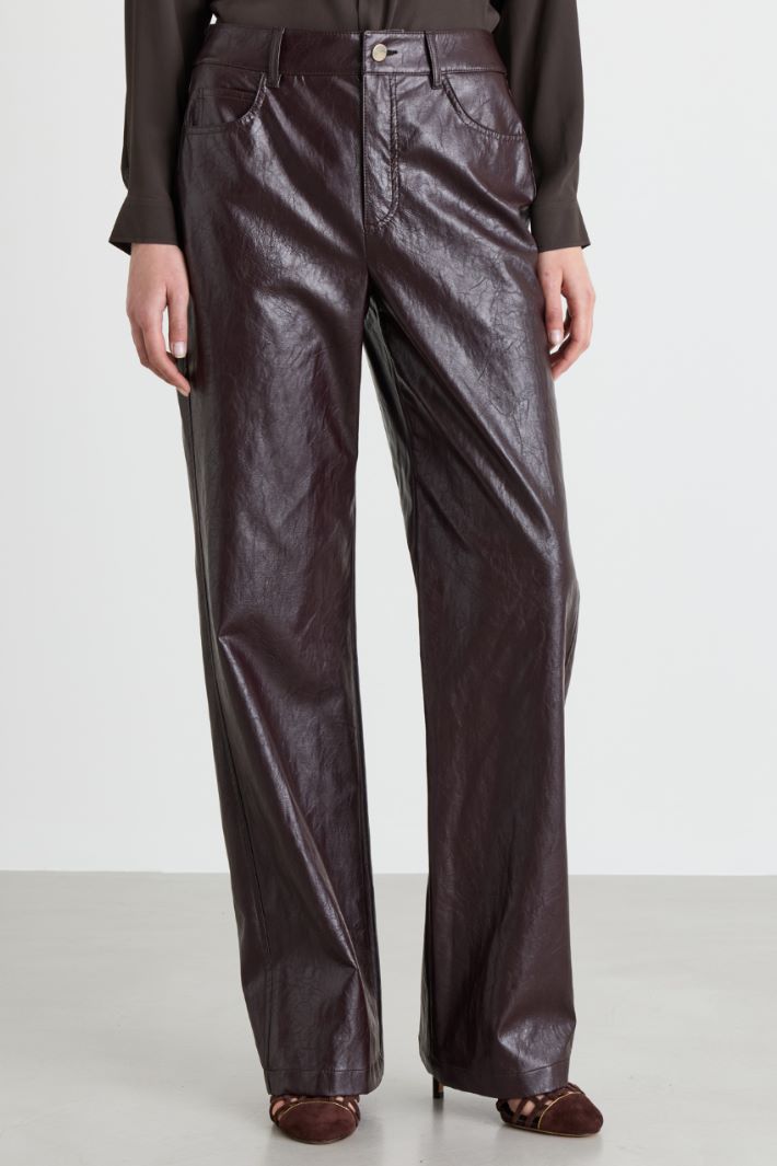Coated Trousers - BROWN - Intrend - 2