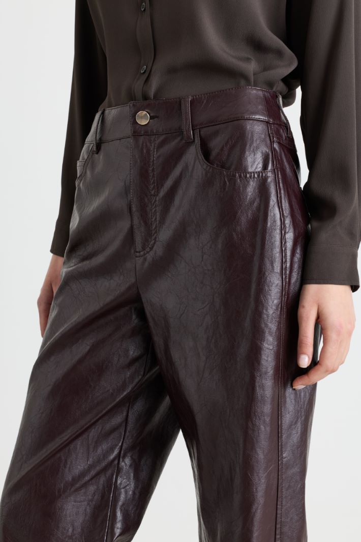 Coated Trousers - BROWN - Intrend - 3