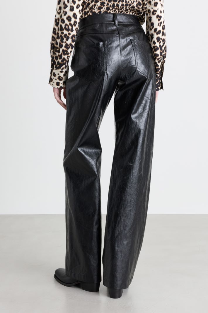 Coated Trousers - BLACK - Intrend - 4