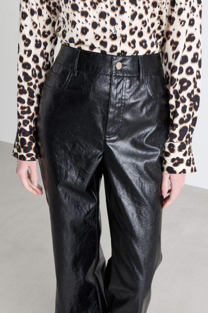 Coated Trousers - BLACK - Intrend - 3