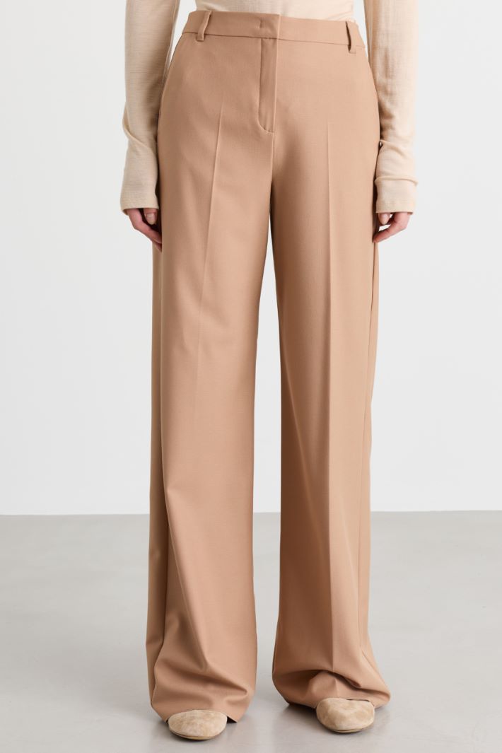 Pantalone ampio in twill stretch - CAMMELLO - Intrend - 2