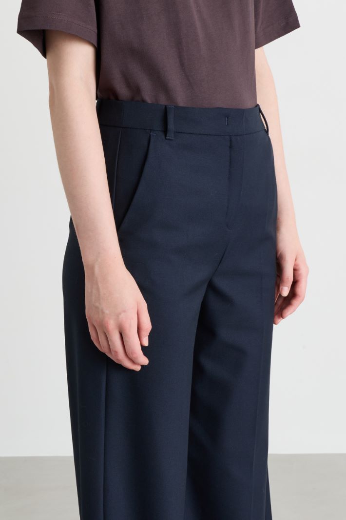 Pantalone ampio in twill stretch - BLU - Intrend - 3