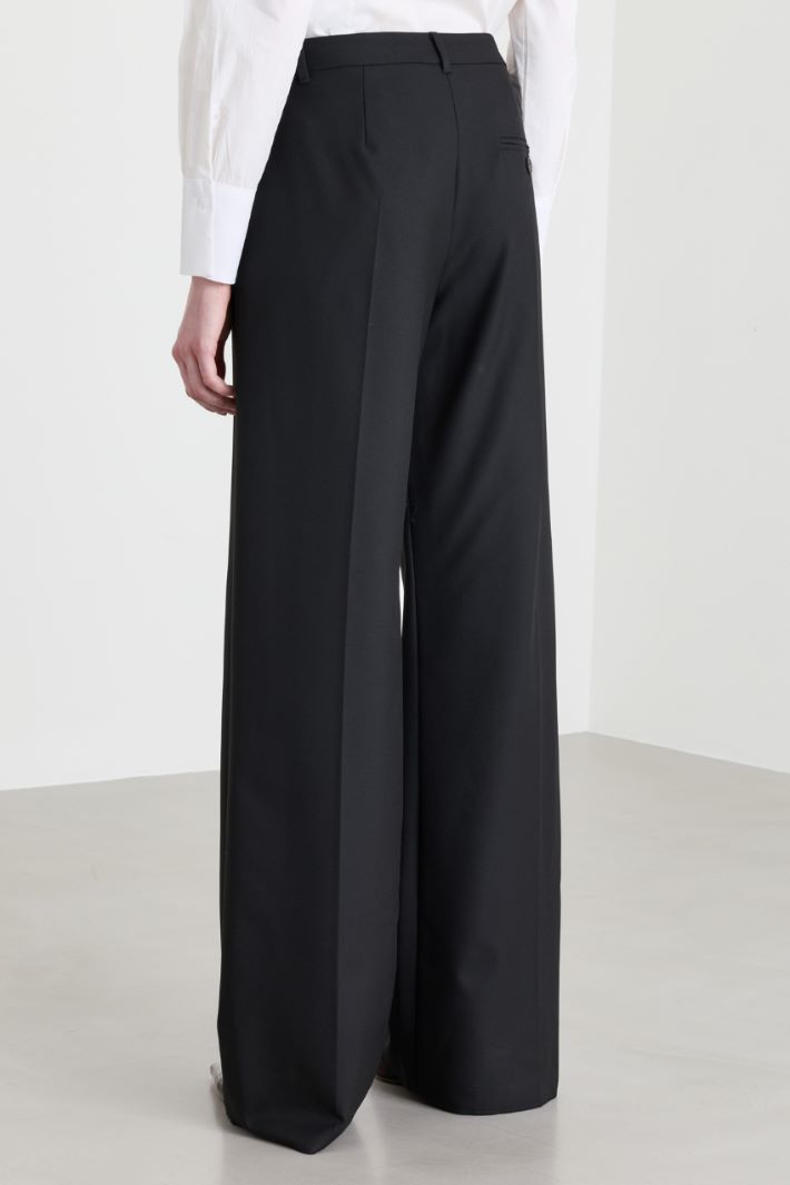 Pantalone ampio in twill stretch - NERO - Intrend - 4
