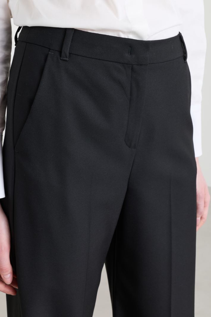 Pantalone ampio in twill stretch - NERO - Intrend - 3