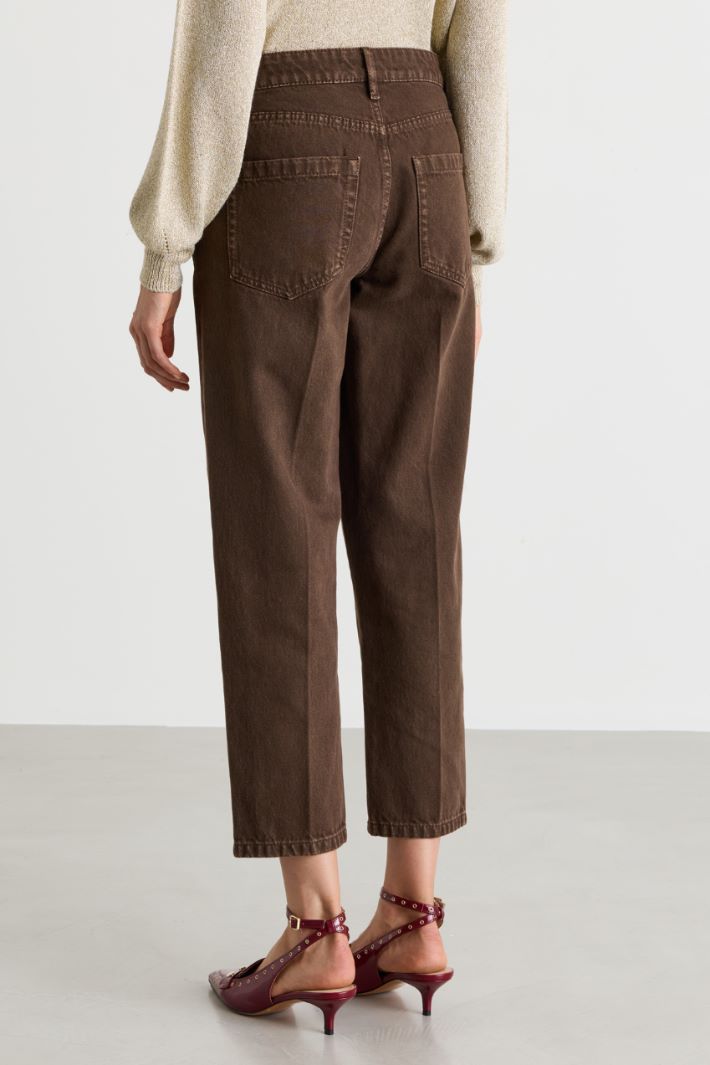 Pantalone dritto in bull - MARRONE - Intrend - 4