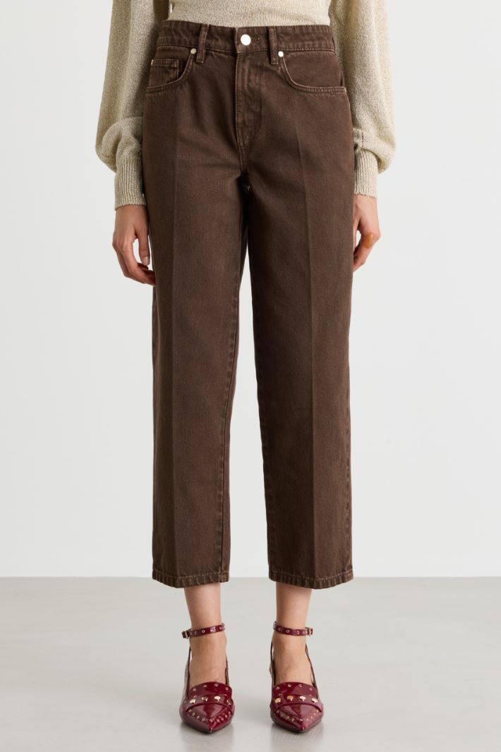 Pantalone dritto in bull - MARRONE - Intrend - 2