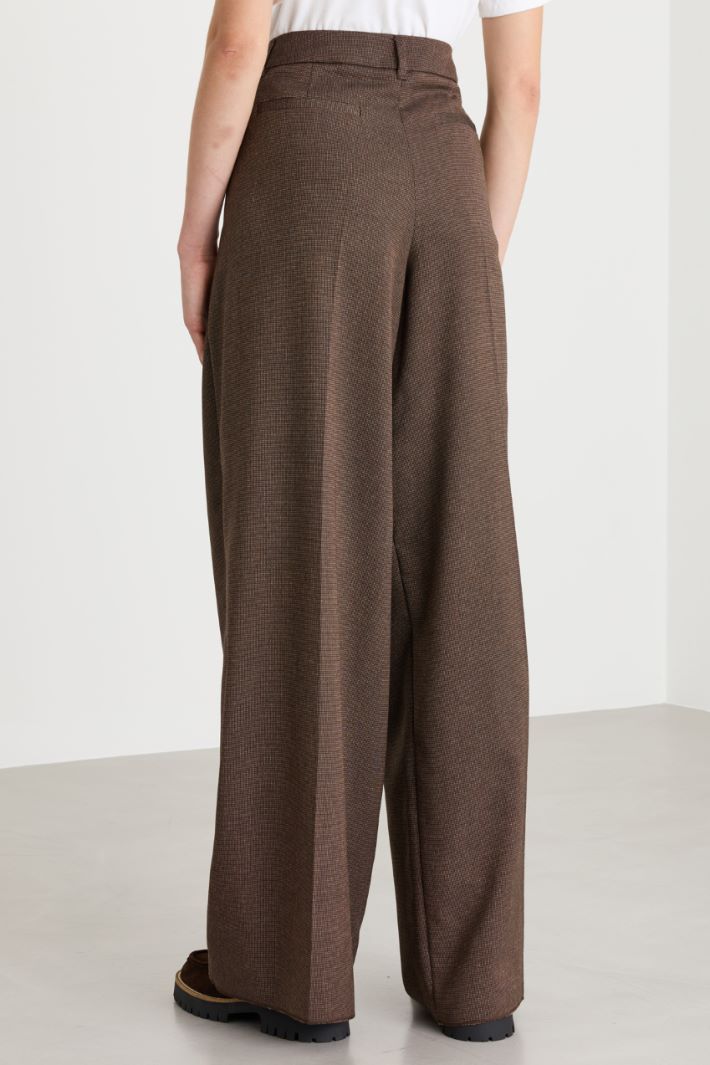 Pleated wide-leg trousers - BROWN - Intrend - 4