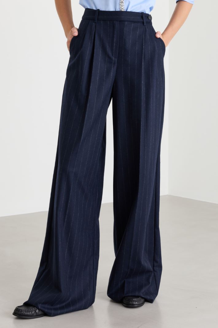 Pantalone gessato - BLU - Intrend - 2