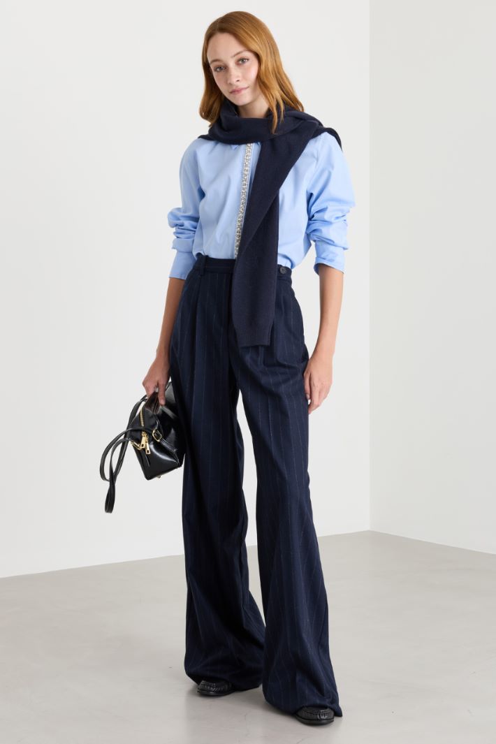 Pantalone gessato - BLU - Intrend