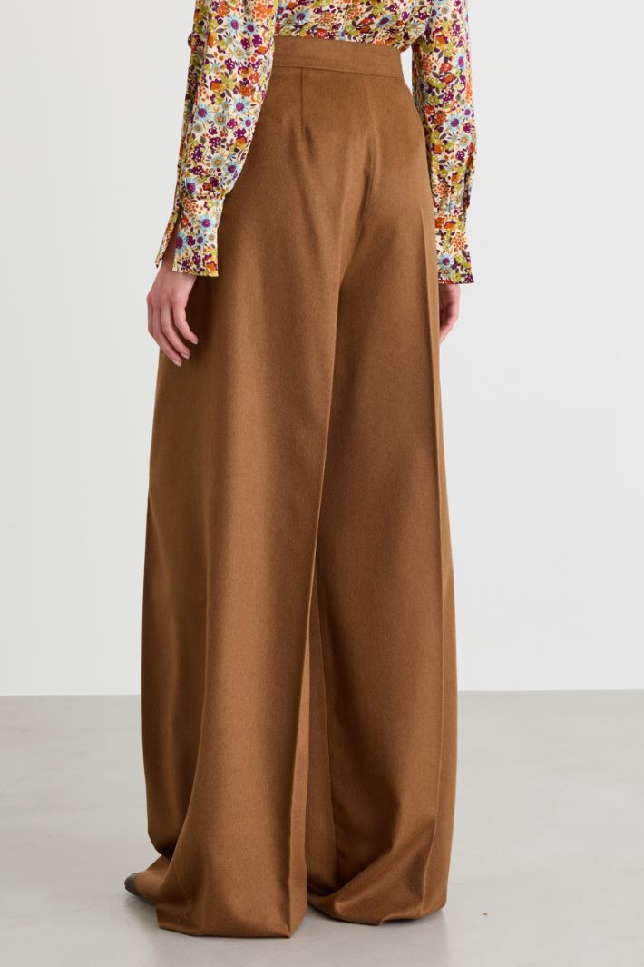 Double-pleated palazzo trousers - BROWN - Intrend - 4