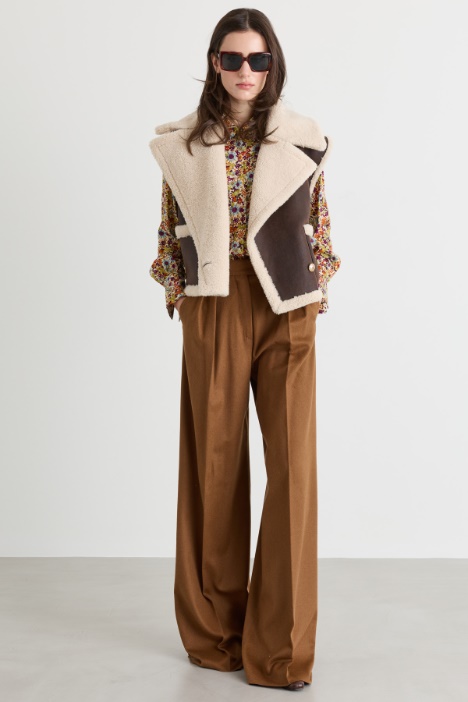 Double-pleated palazzo trousers - Intrend