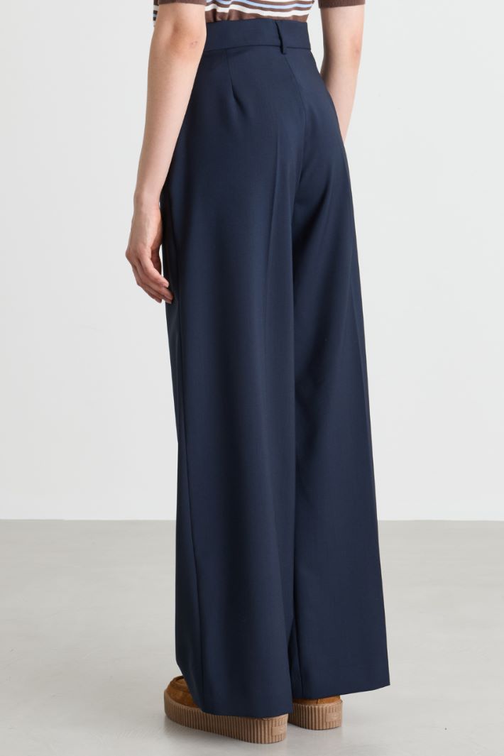 Pantalone dritto in tela - BLU - Intrend - 4