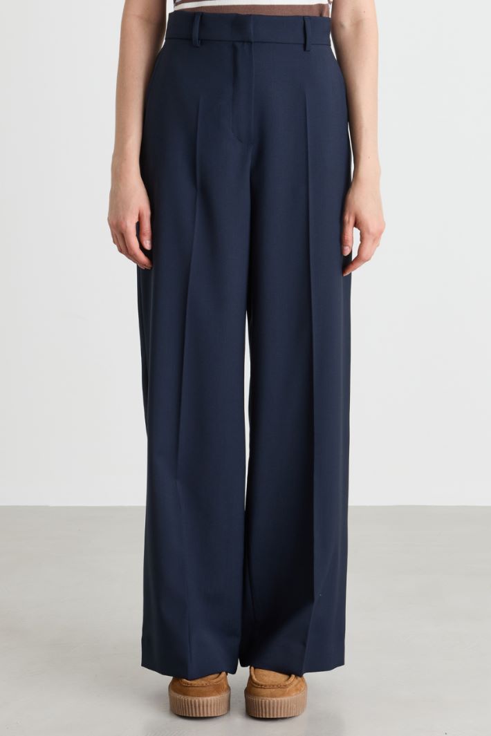 Pantalone dritto in tela - BLU - Intrend - 2