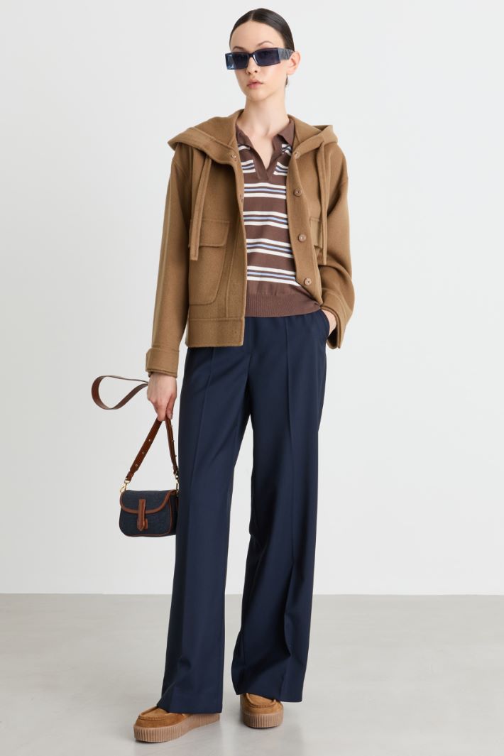 Pantalone dritto in tela - BLU - Intrend