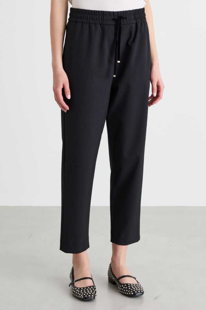 Baggy-fit canvas trousers - BLACK - Intrend - 2