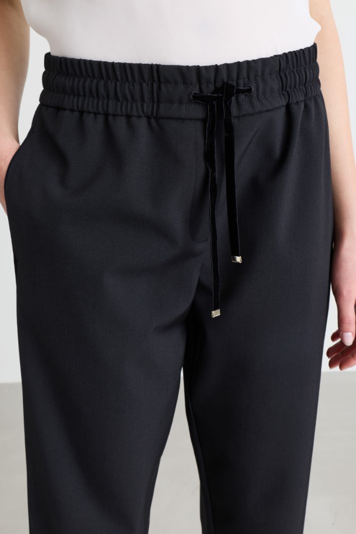 Baggy-fit canvas trousers - BLACK - Intrend - 3