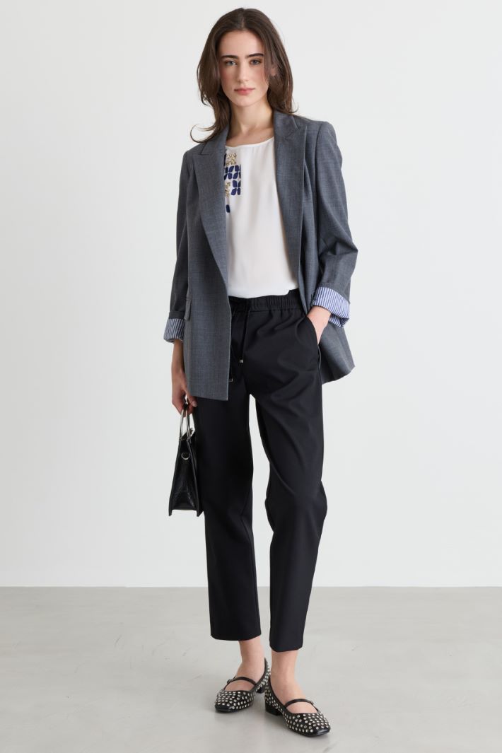 Baggy-fit canvas trousers - BLACK - Intrend