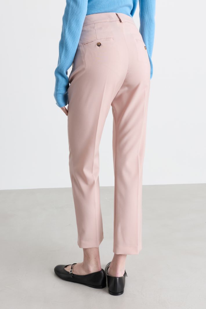 Pantaloni a sigaretta in tela - ROSA - Intrend - 4