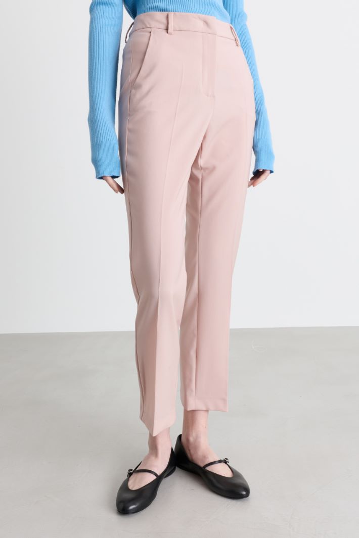 Pantaloni a sigaretta in tela - ROSA - Intrend - 2
