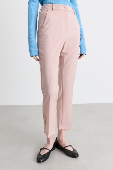 Pantalone a sigaretta in tela di pura lana