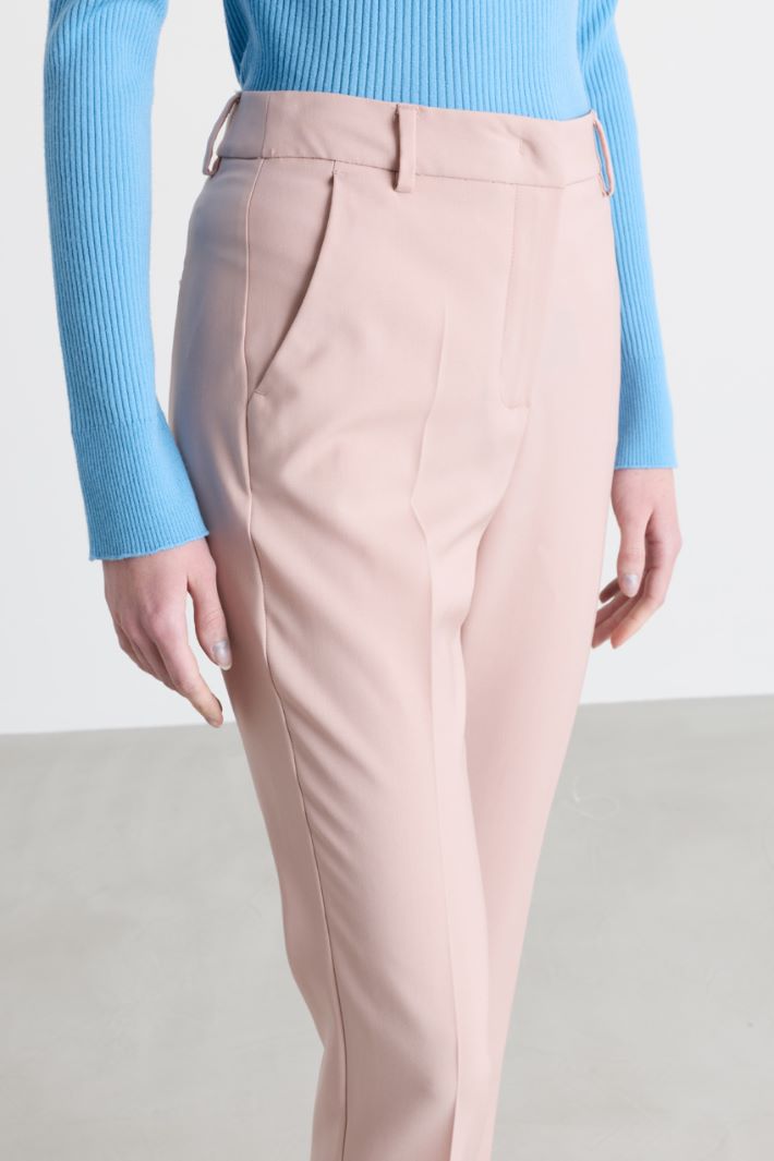 Pantaloni a sigaretta in tela - ROSA - Intrend - 3