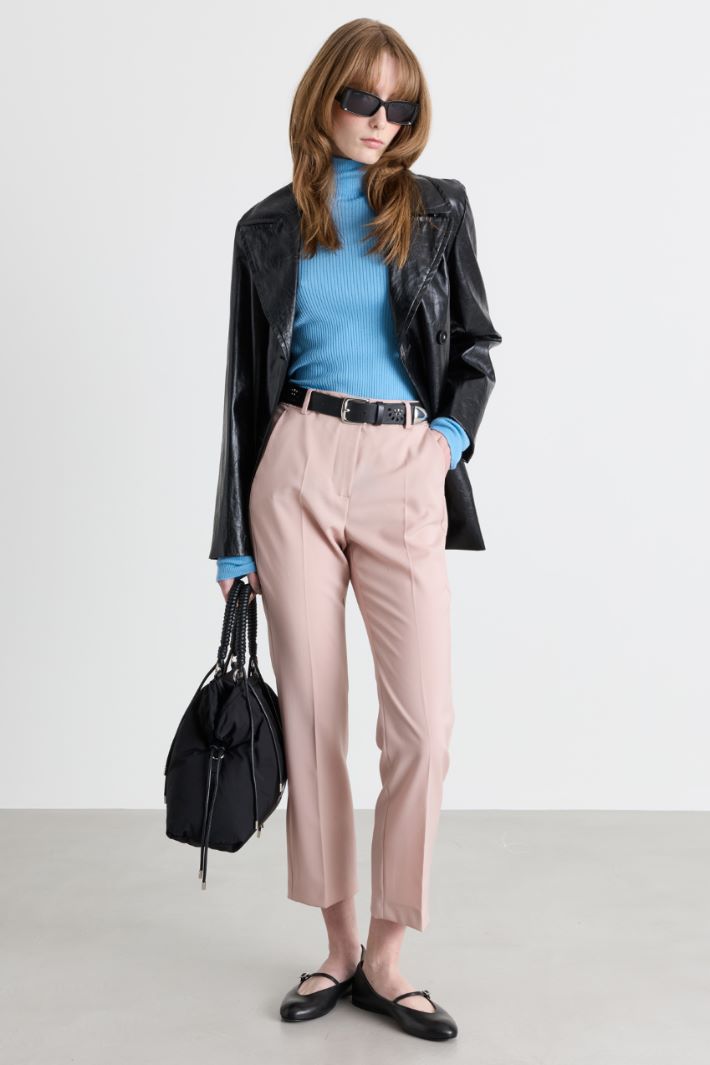 Pantaloni a sigaretta in tela - ROSA - Intrend