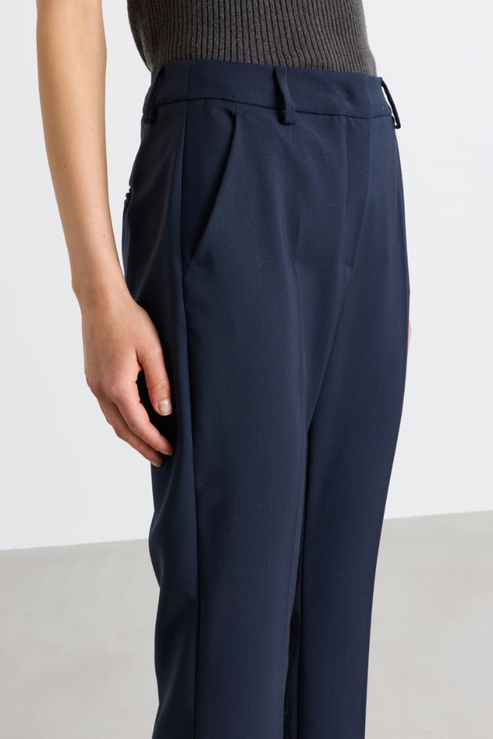 Pantaloni a sigaretta in tela - BLU - Intrend - 3
