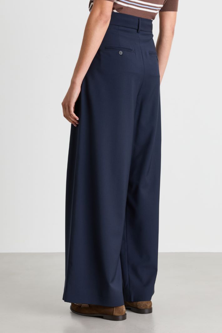 Pantalone ampio in tela - BLU - Intrend - 4