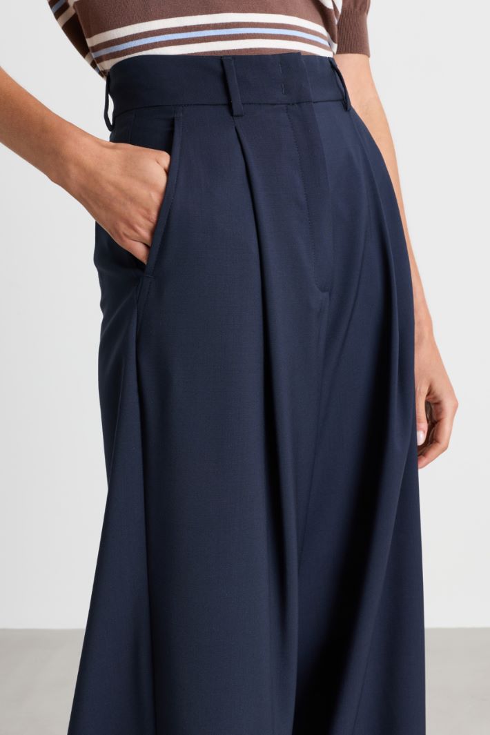 Pantalone ampio in tela - BLU - Intrend - 3