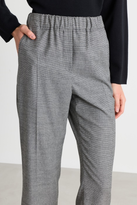 Pantalone in flanella di lana con inserto elastico