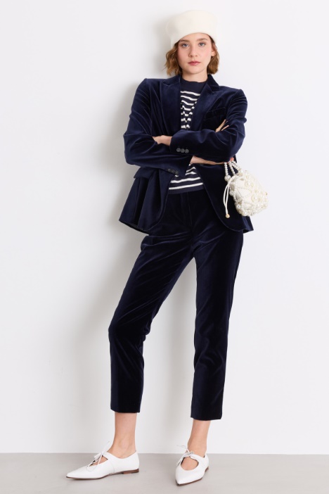 Cotton velvet cigarette trousers - Intrend