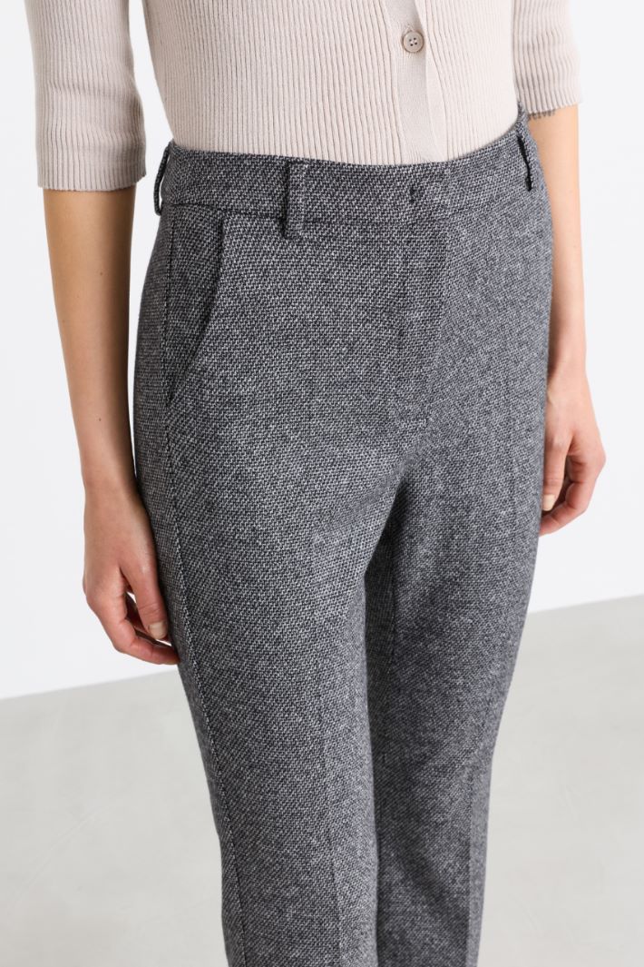 Pantalone a sigaretta con piega stirata - GRIGIO - Intrend - 3