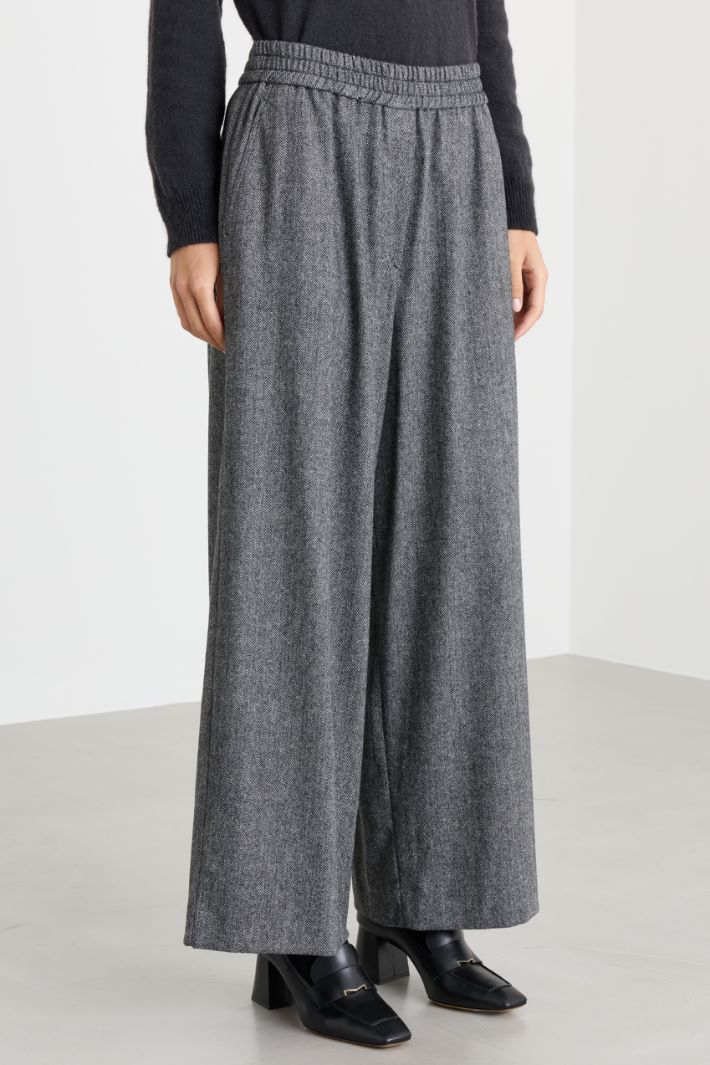 Elasticated-waist trousers - GREY - Intrend - 2