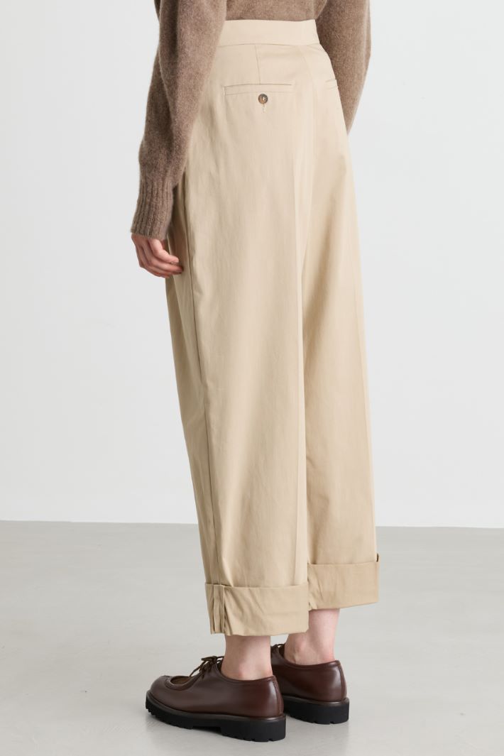 Deep-cuff trousers - BEIGE - Intrend - 4