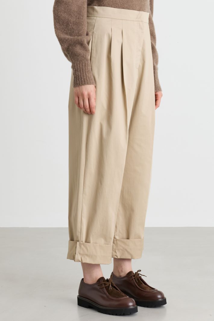 Deep-cuff trousers - BEIGE - Intrend - 2