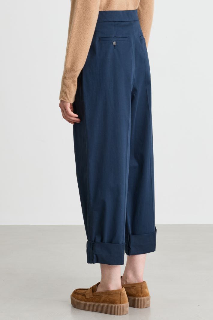 Pantalone con risvolto alto al fondo - BLU - Intrend - 4