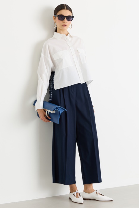 Double-pleat cropped trousers - Intrend