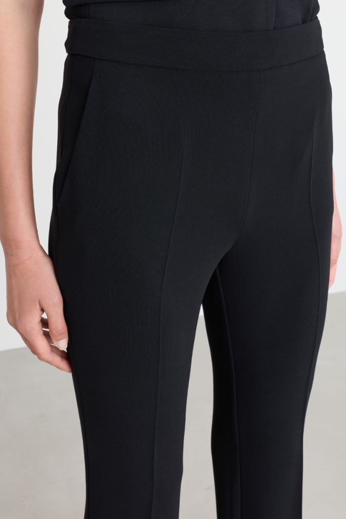 Slim-fit cady trousers - BLACK - Intrend - 3