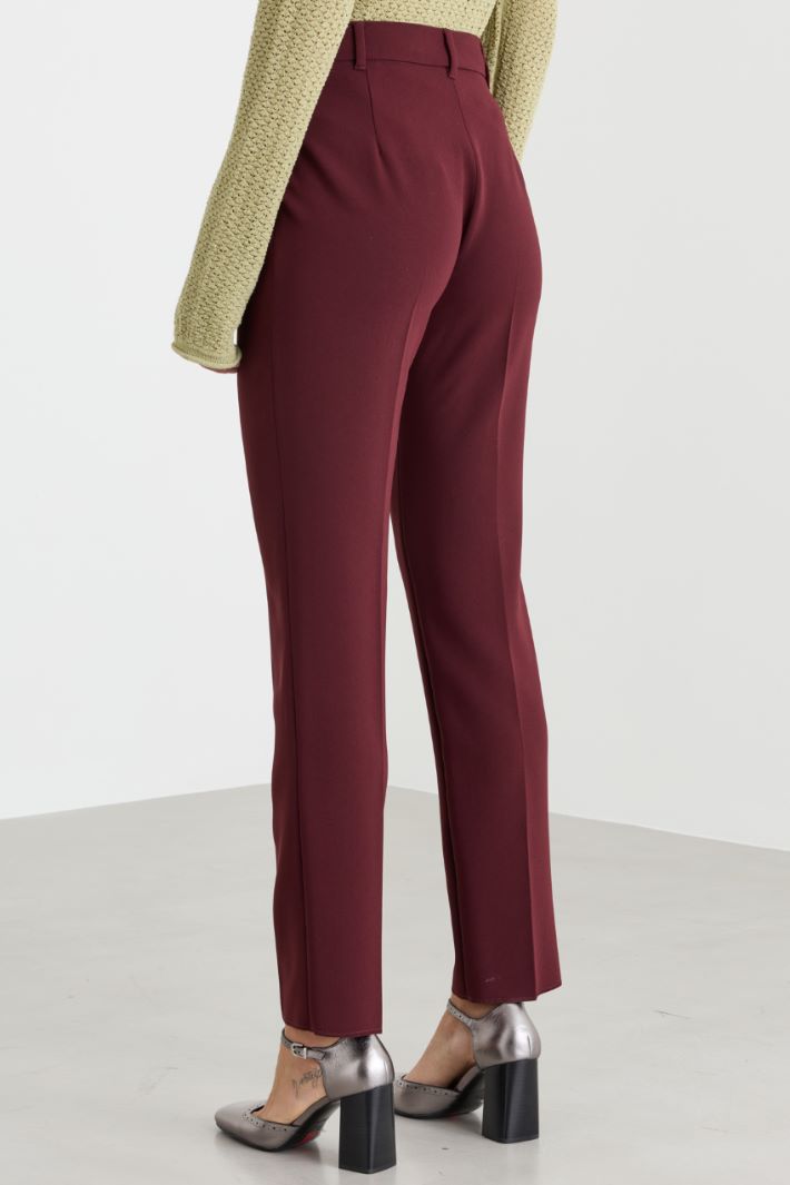 Cady cigarette trousers - BORDEAUX - Intrend - 4