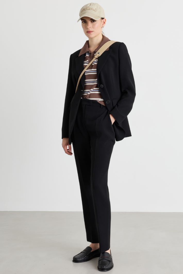 Cady Cigarette Trousers - BLACK - Intrend