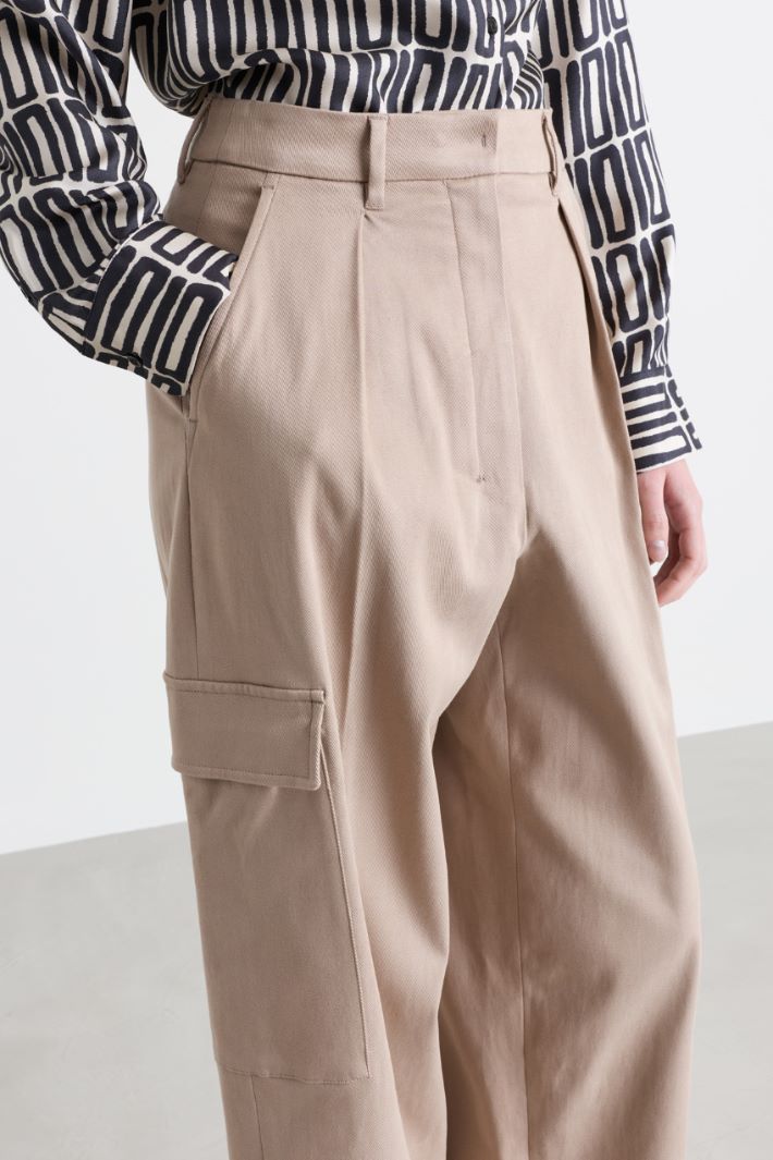 Cargo trousers - BEIGE - Intrend - 3