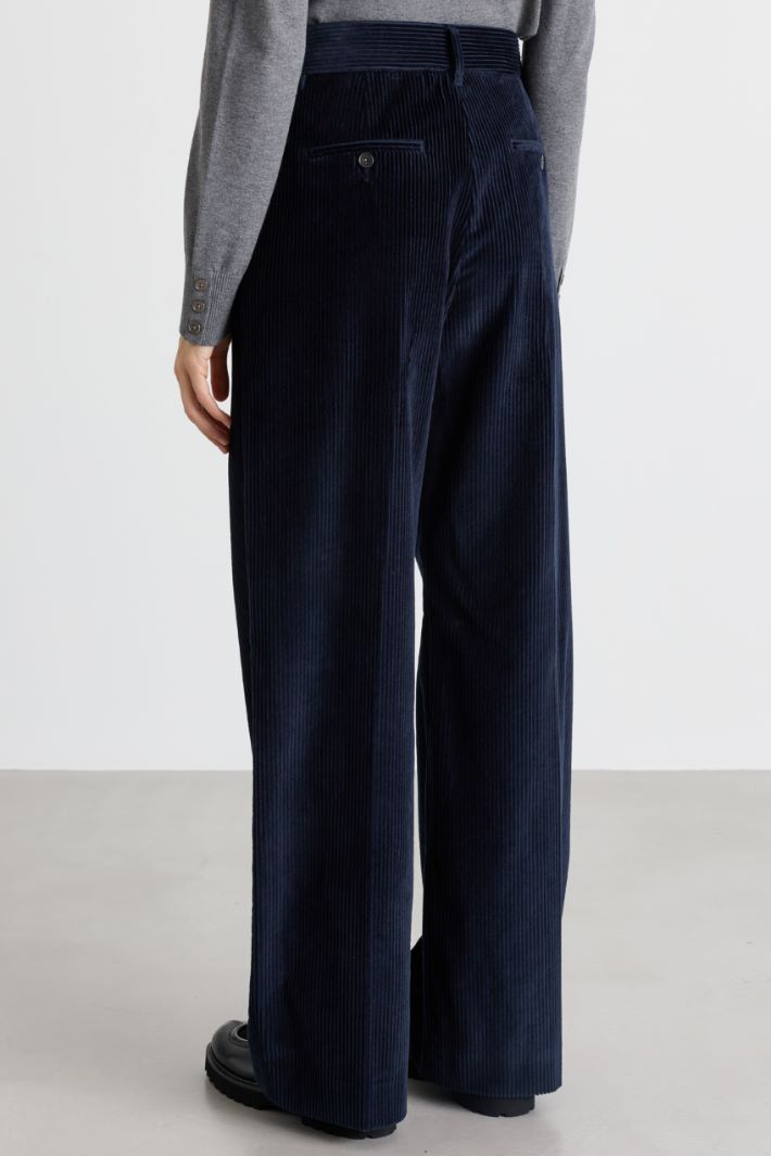 Corduroy trousers - BLUE - Intrend - 4