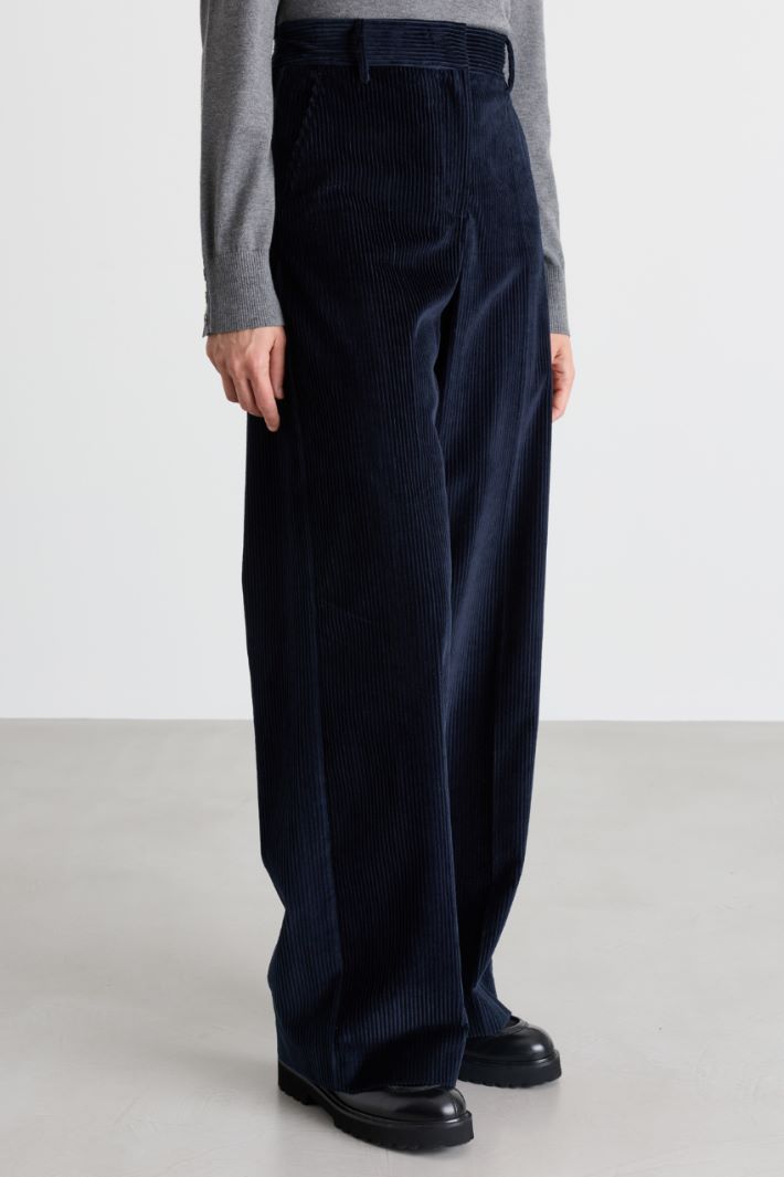 Corduroy trousers - BLUE - Intrend - 2
