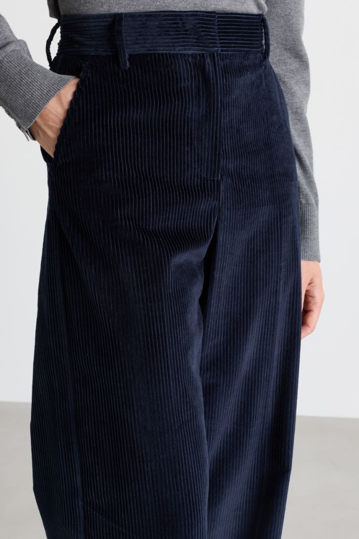 Corduroy trousers - BLUE - Intrend - 3