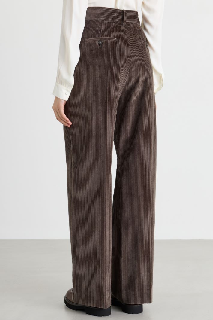 Corduroy trousers - BROWN - Intrend - 4