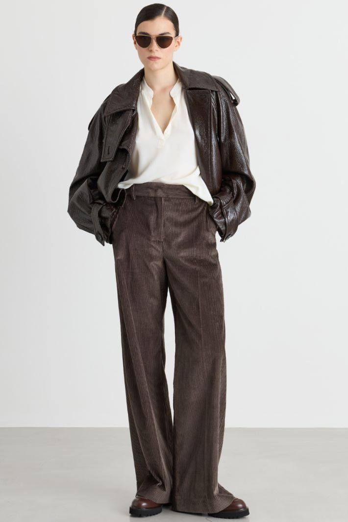 Corduroy trousers - BROWN - Intrend