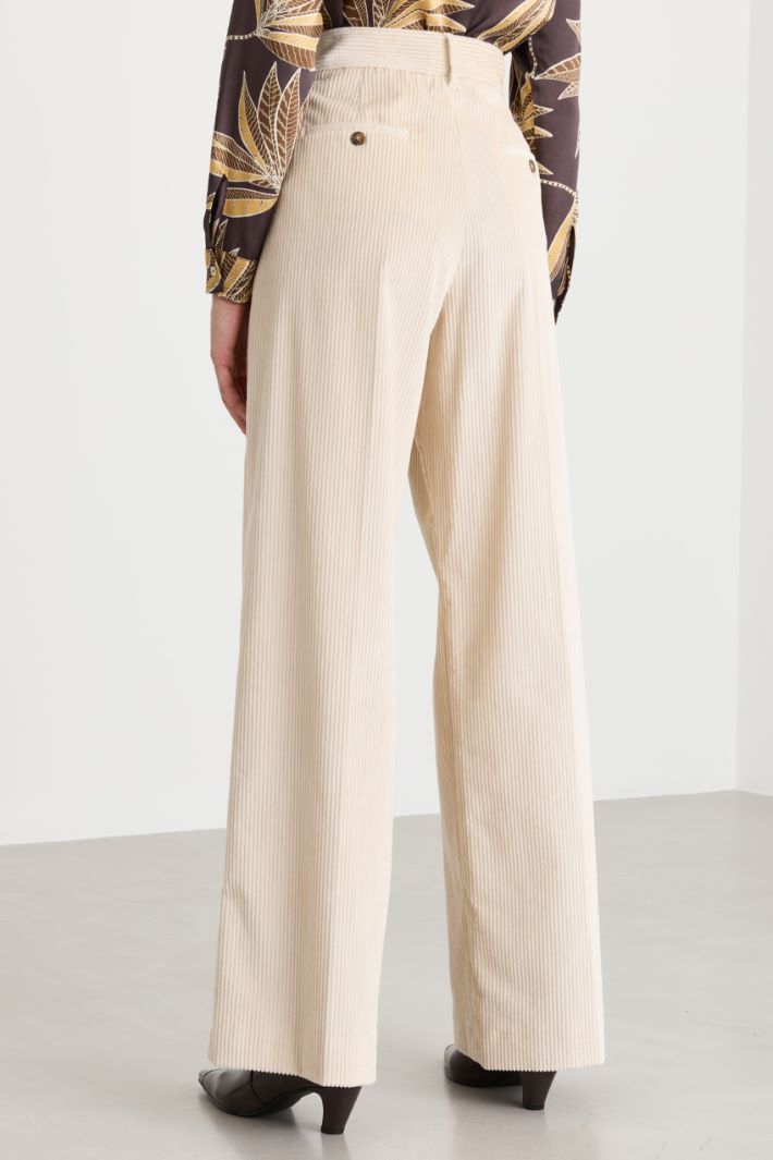 Pure cotton corduroy trousers - BEIGE - Intrend - 4