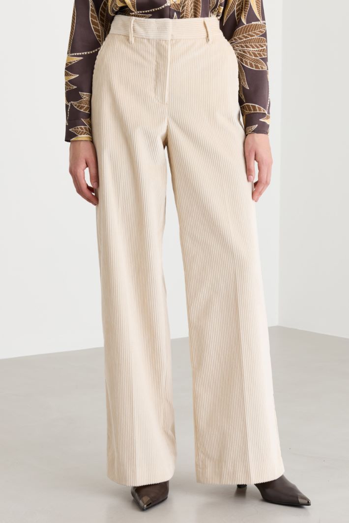 Pure cotton corduroy trousers - BEIGE - Intrend - 2