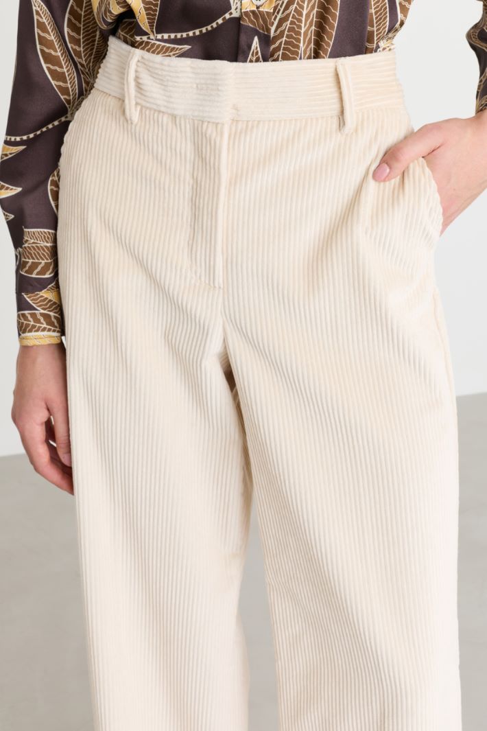 Pure cotton corduroy trousers - BEIGE - Intrend - 3
