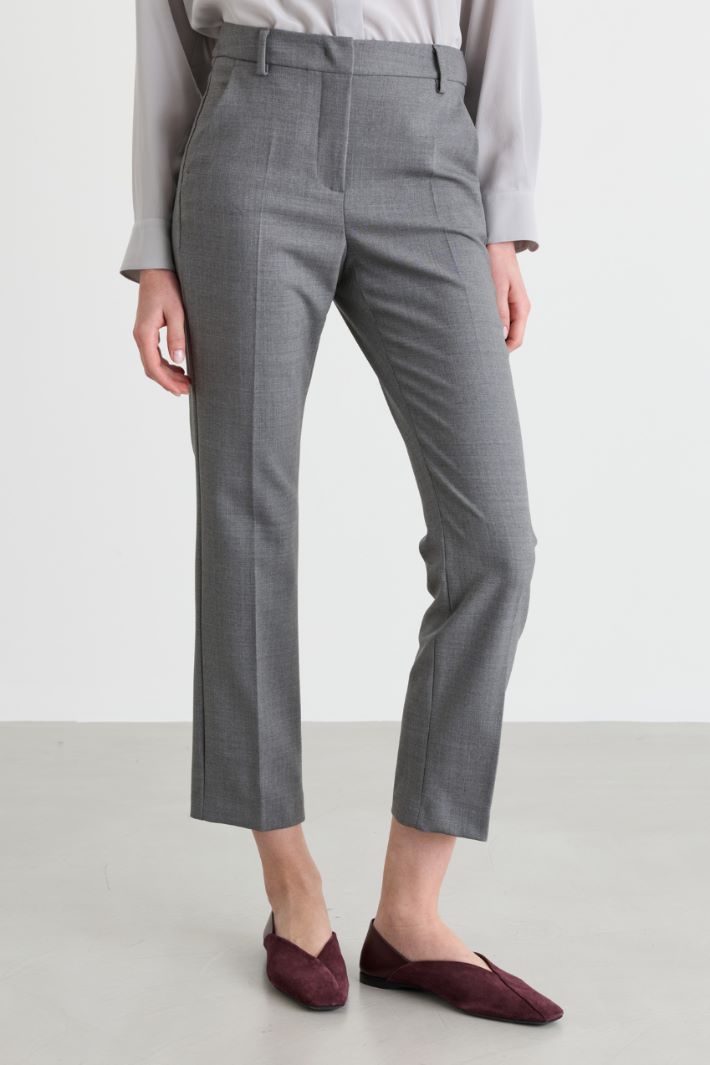 Cropped trousers - GREY - Intrend - 2